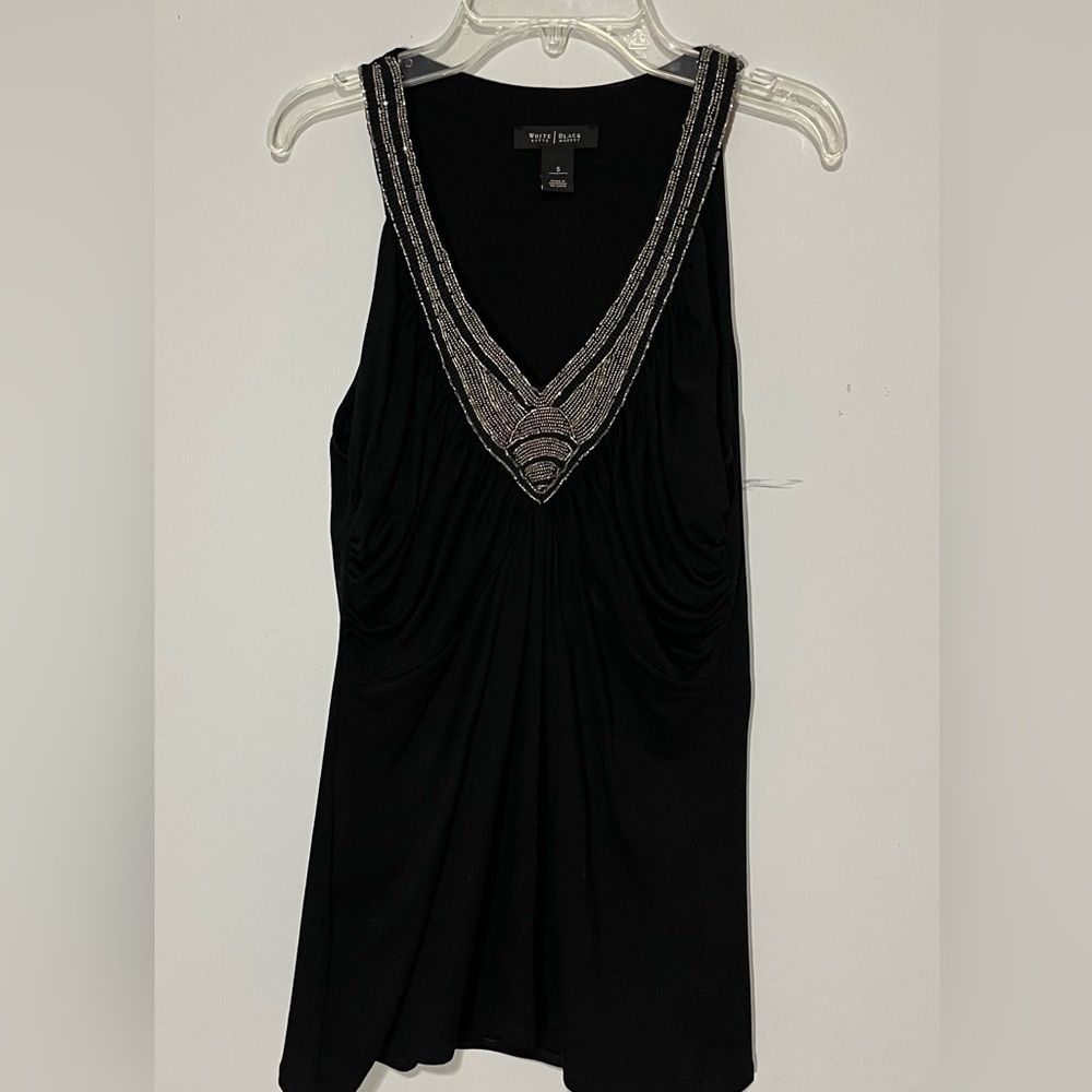 WHBM Beaded V-Neck